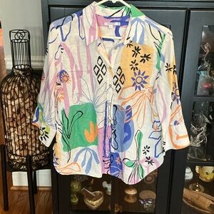 Chico's Multicolor Abstract Print Blouse
